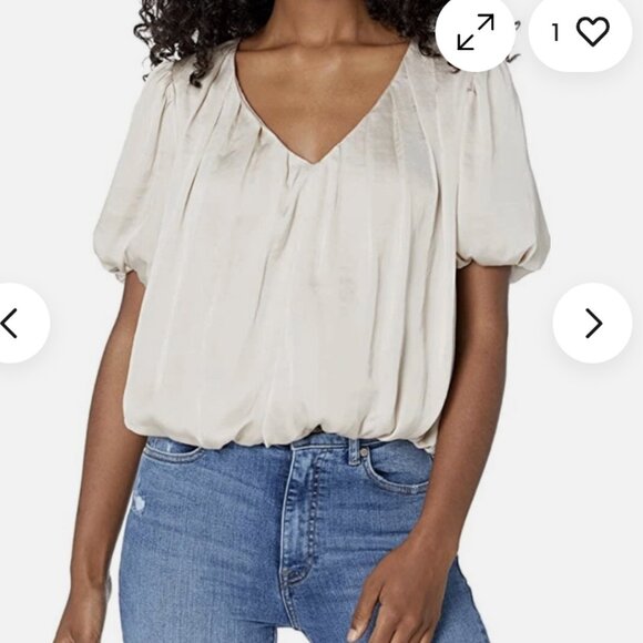ASTR the Label Bubble Hem Top Champagne Top size M - Picture 1 of 4